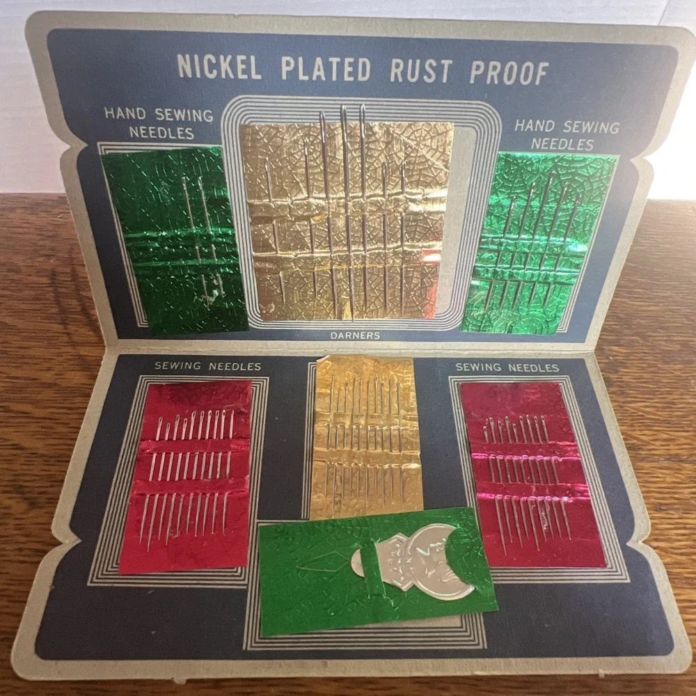 VTG Lot of 2 Sewing Susan Needle Cases with Threader Gold Silver Eye Japan HK